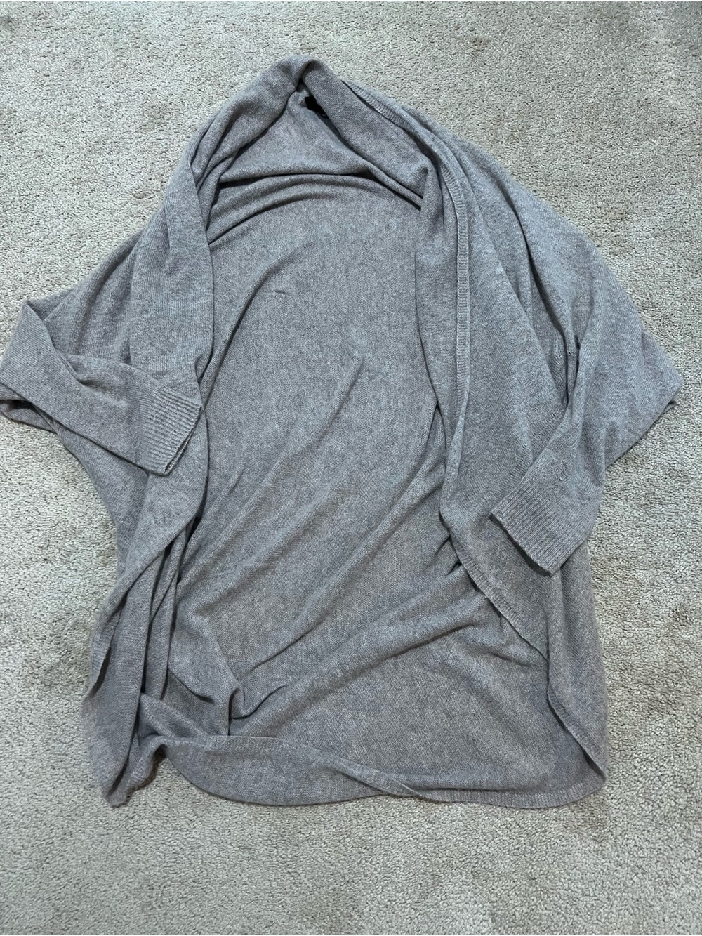 Theory 100% Long Curved Hem Open Cardigan (small hole)